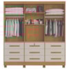 Guarda Roupa Athenas 3P C/Esp Nature/Off White Bianchi