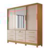 Guarda Roupa Athenas 3P C/Esp Nature/Off White Bianchi