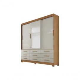 Guarda Roupa Buriti 3P 9G Com Espelho Cumaru/Fendi