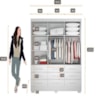 Guarda Roupa Buriti 3P 9G Com Espelho Neve