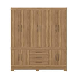 Guarda Roupa Casal 10 Portas 3 Gavetas New Murano Amêndola