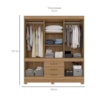 Guarda Roupa Casal 10 Portas 3 Gavetas New Murano Amêndola