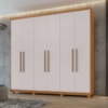 Guarda Roupa Casal Áries 6 Portas Amêndoa Clean/Off White Lopas