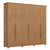 Guarda Roupa Casal Leblon 6 Portas Nature Henn Moveis