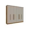 Guarda Roupa Casal Veneza 6 Portas Cinamomo/Off White