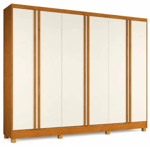 Guarda Roupa Eros 6 Portas Nature/Off White