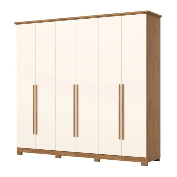 Guarda Roupa Leblon 6 Portas Nature/Off White