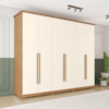 Guarda Roupa Leblon 6 Portas Nature/Off White