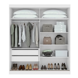 Guarda Roupa Lopas 2P e Espelho Zeine Branco