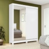 Guarda Roupa Lopas 2P e Espelho Zeine Branco