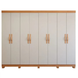 Guarda Roupa Lopas Serenata 8 Portas 6 Gavetas  Amêndoa/Off White