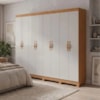 Guarda Roupa Lopas Serenata 8 Portas 6 Gavetas  Amêndoa/Off White