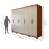 Guarda Roupa Lopas Serenata 8 Portas 6 Gavetas  Amêndoa/Off White