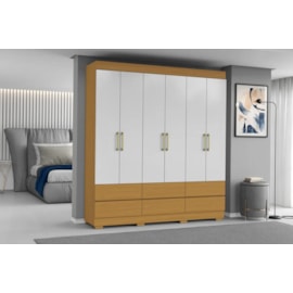 Guarda Roupa Marrocos 6P 6G Cinamomo/Off White