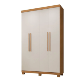 Guarda Roupa Milao 0112 4 Portas Cinamomo/offwhite Benetil