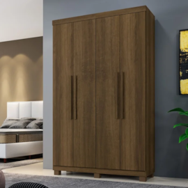Guarda Roupa Milao 0112 4 Portas Imbuia Benetil