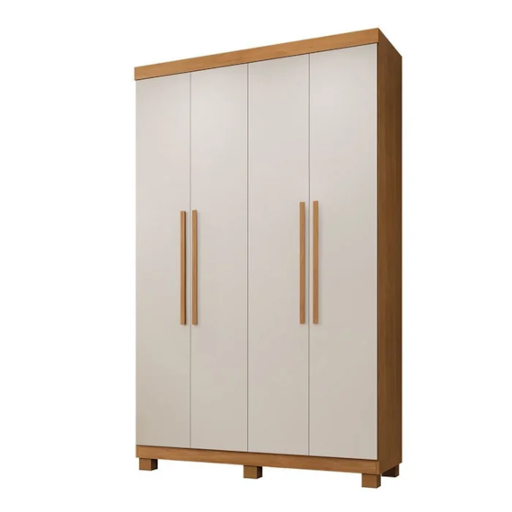 Guarda Roupa Milao 4 Portas Cinamomo/Off White
