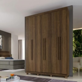 Guarda Roupa Milão 6P C/Pés Castanho