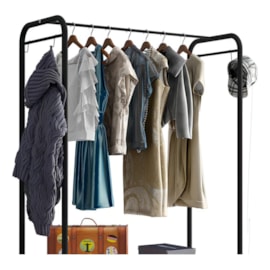 Guarda Roupa Milão Solteiro Closet Preto