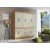 Guarda Roupa Modelo Mônaco 10 Portas 3 Gavetas Cinamomo/Areia