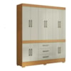 Guarda Roupa Modelo Mônaco 10 Portas 3 Gavetas Cinamomo/Areia