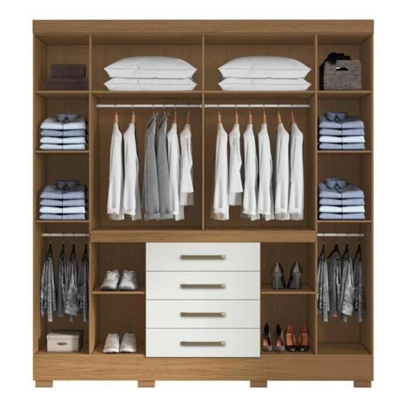 GUARDA ROUPA NAPOLE 5149 8P 4G ATACAMA/OFF WHITE (910)