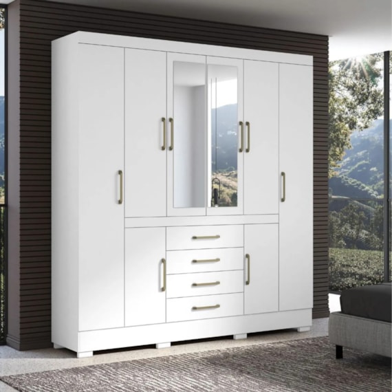 Guarda Roupa Napole 8P 4G Branco