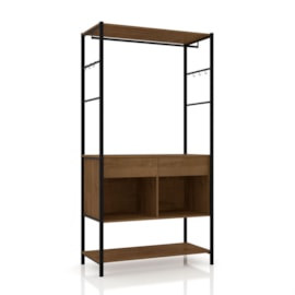 Guarda Roupa Paris Solteiro 02 Gavetas Preto Fosco / Demolição