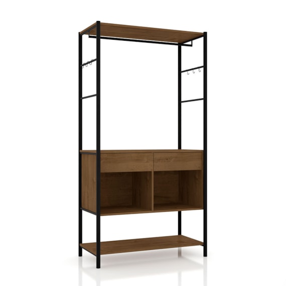 Guarda Roupa Paris Solteiro 02 Gavetas Preto Fosco / Demolição