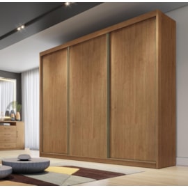 Guarda-Roupa Sollo Plus 3P 8G Cumaru com Pés Novo Horizonte