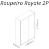 Guarda Roupa Solteiro 2 Portas 3 Gavetas com Espelho Royale Branco