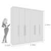 Guarda Roupa Veneza Casal 6P 4G Neve Tcil Moveis