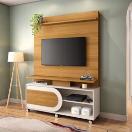 Home Theater Órbis Tv 55 Pol Com Rodízios Cinamomo/offwhite