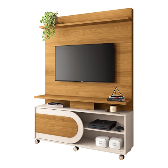 Home Theater Órbis Tv 55 Pol Com Rodízios Cinamomo/offwhite
