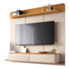 Home Theater Suspenso Galax Off White/Cinamomo Hb Moveis