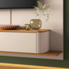 Home Theater Suspenso Galax Off White/Cinamomo Hb Moveis