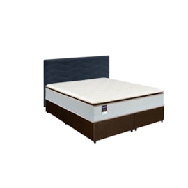 Kit Casal: Cabeceira Madri Veludo Cinza + Colchão Tower 138 Kit Casal: Cabeceira Madri Veludo Cinza + Colchão Tower 138