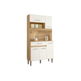Kit Cozinha Magazin 90 5P 1G Freijó/Off White Cristal Nicioli