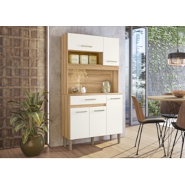 Kit Cozinha Magazin 90 5P 1G Freijó/Off White Cristal Nicioli