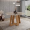 Mesa de Jantar Redonda Lins 1,40m Tampo de Vidro Henn Móveis