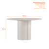 Mesa de Jantar Redonda Serena Ype Damasc/Off White New Ceval