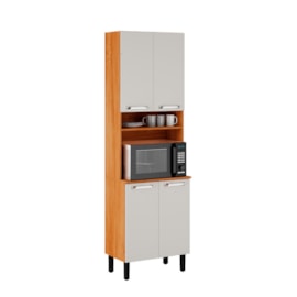 Paneleiro em Madeira Cinamomo e Off White 4 Portas Vegas Itatiaia