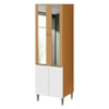 Paneleiro Launa 4 Portas Com Vidro Cinamomo/Branco
