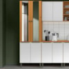 Paneleiro Launa 4 Portas Com Vidro Cinamomo/Branco