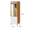 Paneleiro Launa 4 Portas Com Vidro Cinamomo/Branco