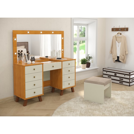 PENTEADEIRA CAMARIM ELOA CINAMOMO / OFF WHITE