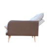Poltrona Inglaterra Puff Linho Bege/Corino Caramel Conlflex
