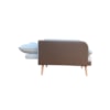 Poltrona Inglaterra Puff Linho Bege/Corino Caramel Conlflex