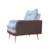 Poltrona Inglaterra Puff Linho Grafite/Corino Preto Conlflex