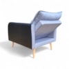 Poltrona Inglaterra Puff Linho Grafite/Corino Preto Conlflex